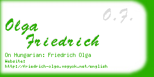 olga friedrich business card